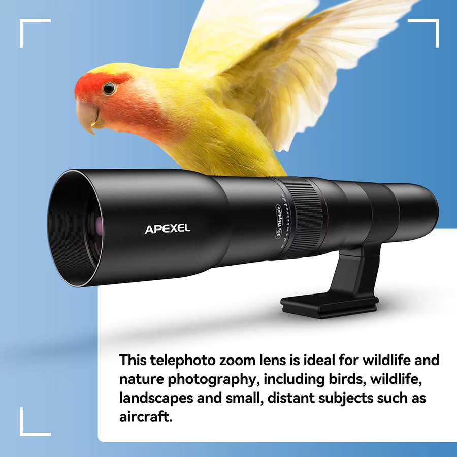 APEXEL Professionelles 50-faches Universal-Teleobjektiv aus Metall mit Stativ für Smartphones in Schwarz - Bild 2