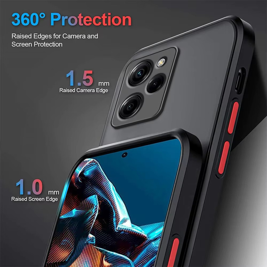 Stoßfeste Schutzhülle für Xiaomi Redmi Note 12 Turbo 5G und Poco F5 5G mit Kameraschutz und matter Oberfläche in Schwarz - Bild 3