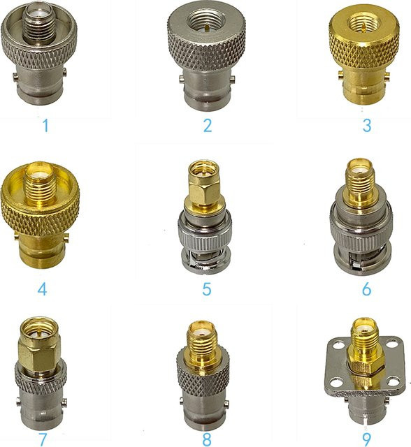 FJH SMA zu BNC RF-Koaxialadapter Stecker und Buchse, gerade, Farbe: Silber - Bild 1