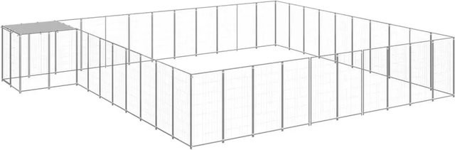 vidaXL Hundezwinger aus Metall in Silber, wetterfest, B/T/H: 6,6 x 5,5 x 1,1 m - Bild 1