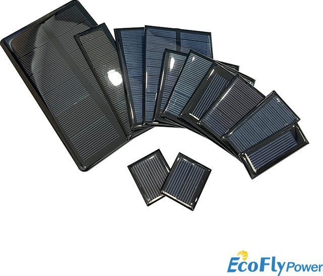 ecoflypower Mono/Poly Mini-Solarpanel DIY Epoxy-Board Photovoltaik-Panel in Schwarz - Bild 1
