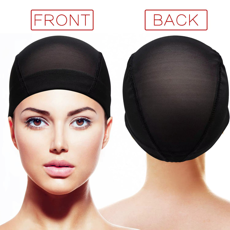5 Stück Perückenkappen Mesh, schwarz, dehnbar, Unisex - Bild 2