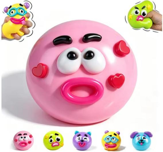 Smushers Squishy Curiosities Hunde-Gesichtswechsel Squishy Spielzeug, rosa - Bild 1