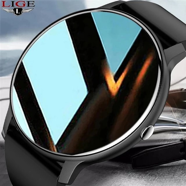 LIGE Smartwatch, Schwarz, Silikon, Herren - Bild 1