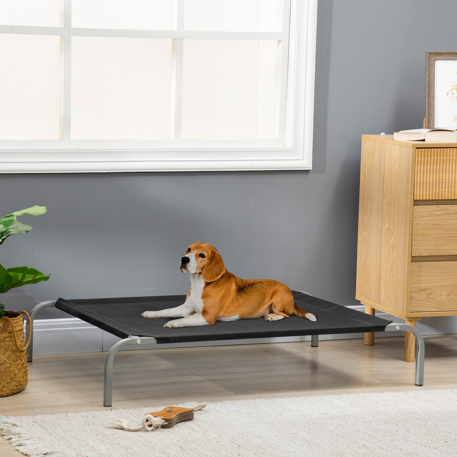PawHut Hundebett und Katzenbett XL von Aosom als Campingbett auf Stelzen in Schwarz, Textilene Mikroperforation, B/T/H: 110 x 75 x 20 cm - Bild 2