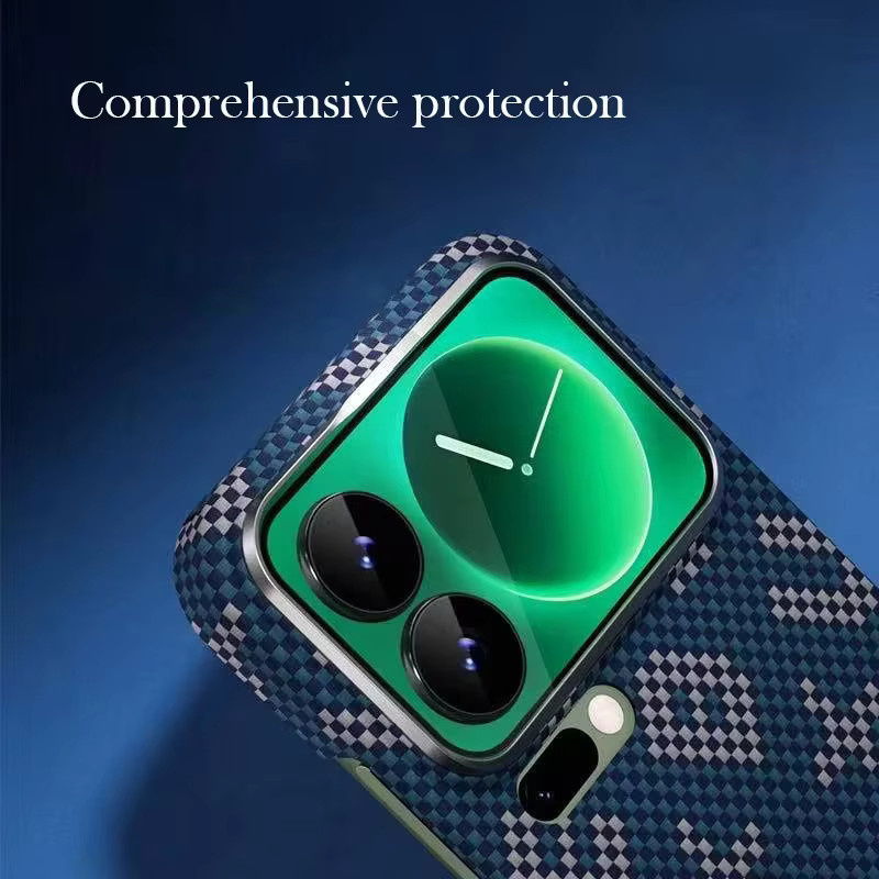 Blueo Carbonfaser-Hülle für Xiaomi 17 Ultra in Blau mit Kevlar und Wireless Charging Unterstützung - Bild 1