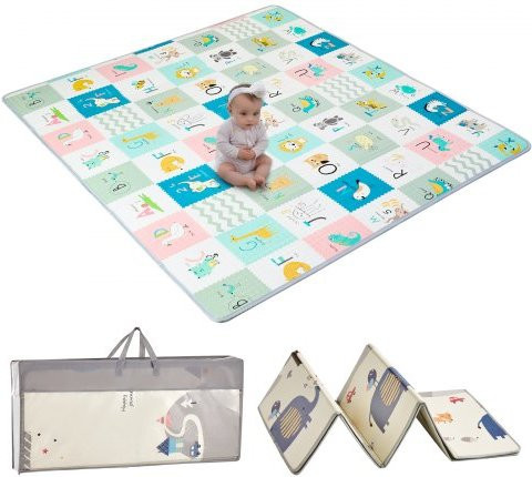 VEVOR Baby Spielmatte aus XPE Schaumstoff, extra große faltbare und wendbare Krabbelmatte für Babys und Kleinkinder, wasserdicht und rutschfest, Mehrfarbig, B/T: 180 x 200 cm - Bild 1