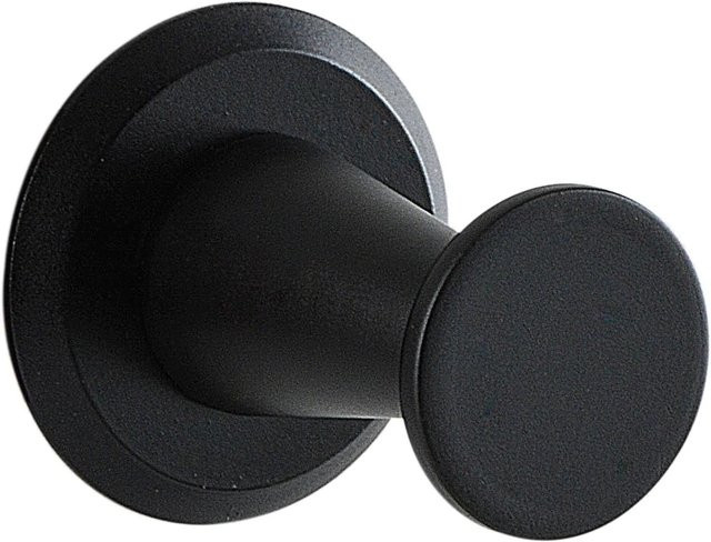 Simausrom Mantelhaken Medellot Platte aus Aluminium in Schwarz Matt, Durchmesser: 30 mm, Tiefe: 33 mm - Bild 1
