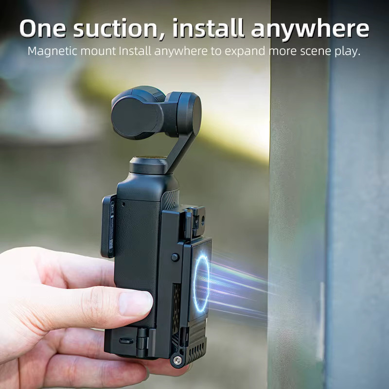 Magnetische Clip-Halterung für DJI Osmo Pocket 3, 4 und 4P in Schwarz für Radfahren, Vlogging und Tisch-Aufnahmen - Bild 4