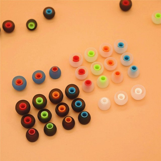 DECDEAL 12 Stück Silikon In-Ear Kopfhörer-Ohrstöpsel 3,8mm Zweifarbige Ohrpolster 6 Paar Multicolour - Bild 1