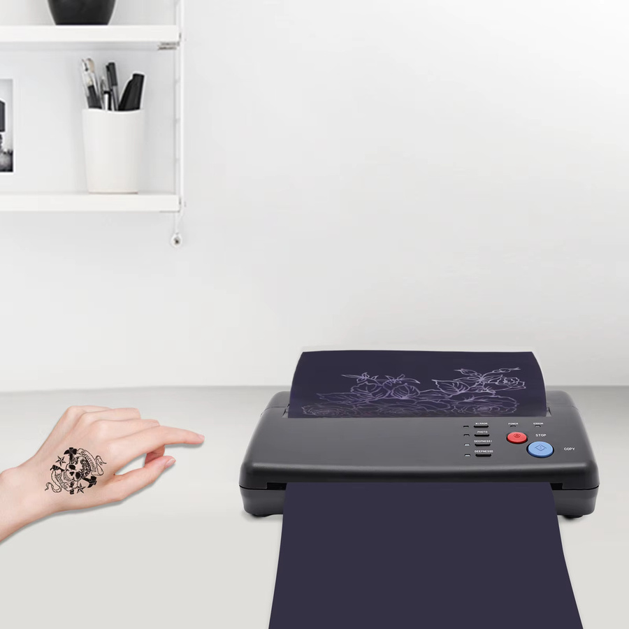 Bymaocar A4 Tattoo Transfer Kopierer Thermischer Schablonen-Drucker in Schwarz - Bild 2