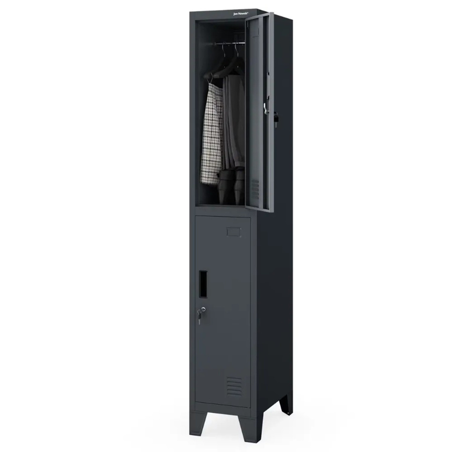 JAN NOWAK Umkleideschrank BARTEK Spind mit 2 Abteilen in Anthrazit, H x B x T: 172 x 29,2 x 45 cm - Bild 2