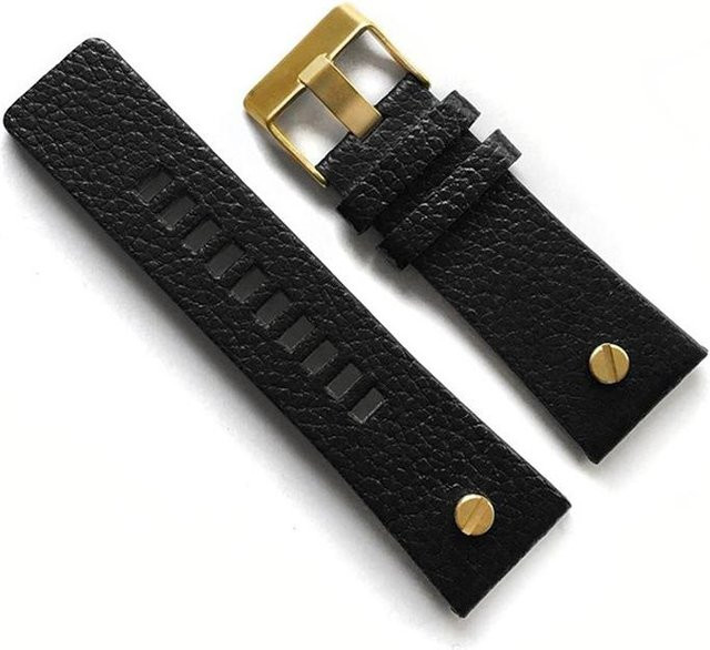 Diesel Uhrenarmband Rindsleder, Goldene Nieten, Leder, Unisex, 22mm - Bild 1
