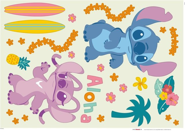 Komar Deko-Sticker Stitch Aloha in Lila Mix Multicolour - Bild 1