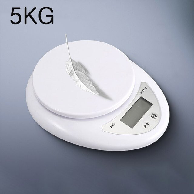 Digitale Küchenwaage kebidumei in Weiß für Lebensmittel und Kaffee mit 5 kg Kapazität und Digitalanzeige - Bild 1