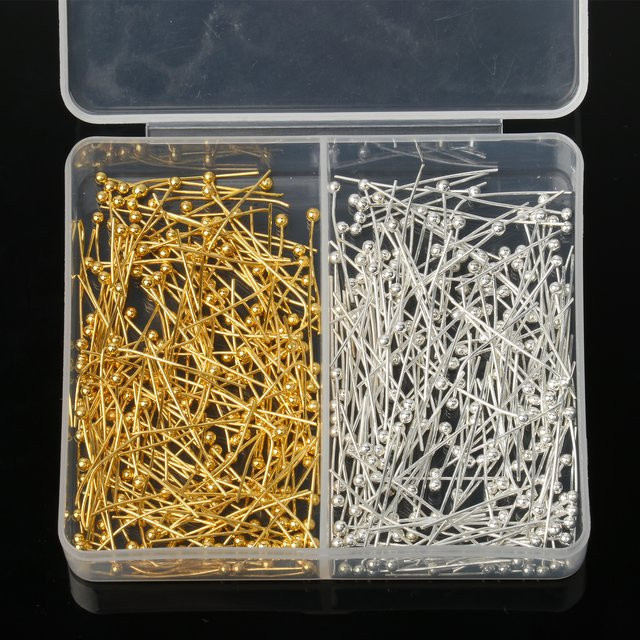 xilitata Kugelstifte, Gold Silber Farbe, 20mm, 400 Stück - Bild 1