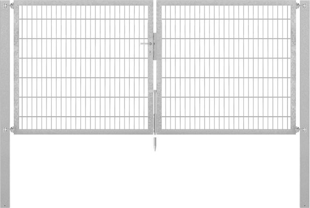 Doppeltor Flexo Plus aus Stahl in Grau, Breite: 300 cm, Höhe: 140 cm, inklusive Pfosten 100 x 100 cm, feuerverzinkt - Bild 1