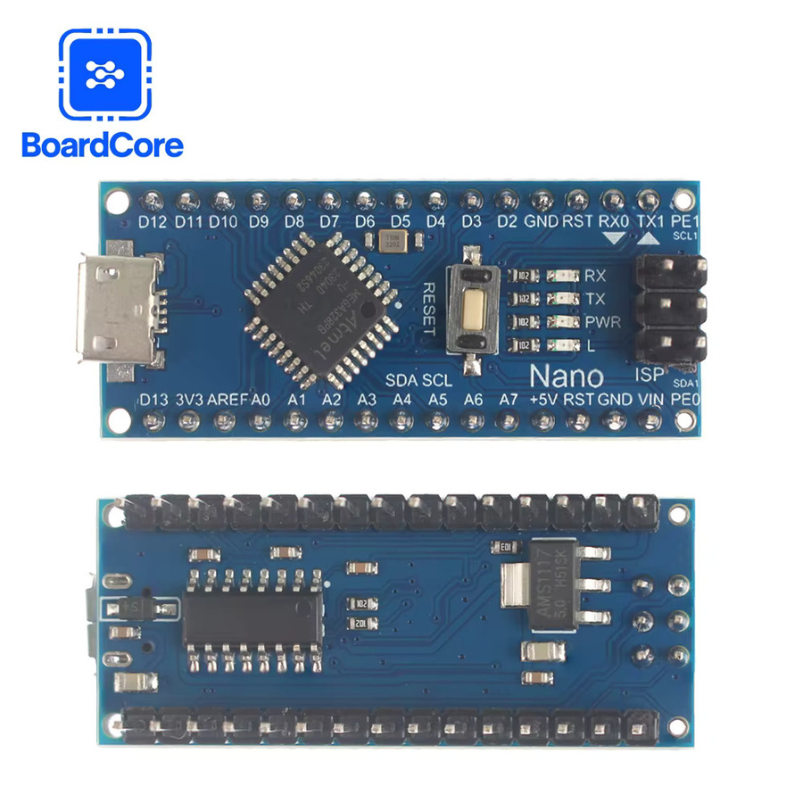 Arduino Nano Controller ATMEGA328P mit Bootloader und CH340 USB-Treiber in Blau mit USB-C, Micro USB und Mini Nano 3.0 Anschlüssen - Bild 3