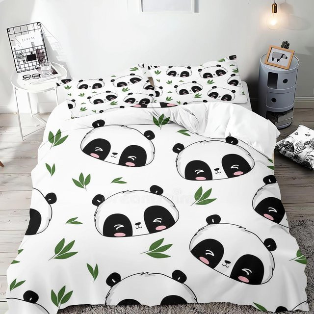 JMG Household Supplies Bettwäsche-Set mit Anime Cartoon Motiv, Bettbezug und Kissenbezug, Farbe: Weiß, B/H: 135 x 200 cm - Bild 1