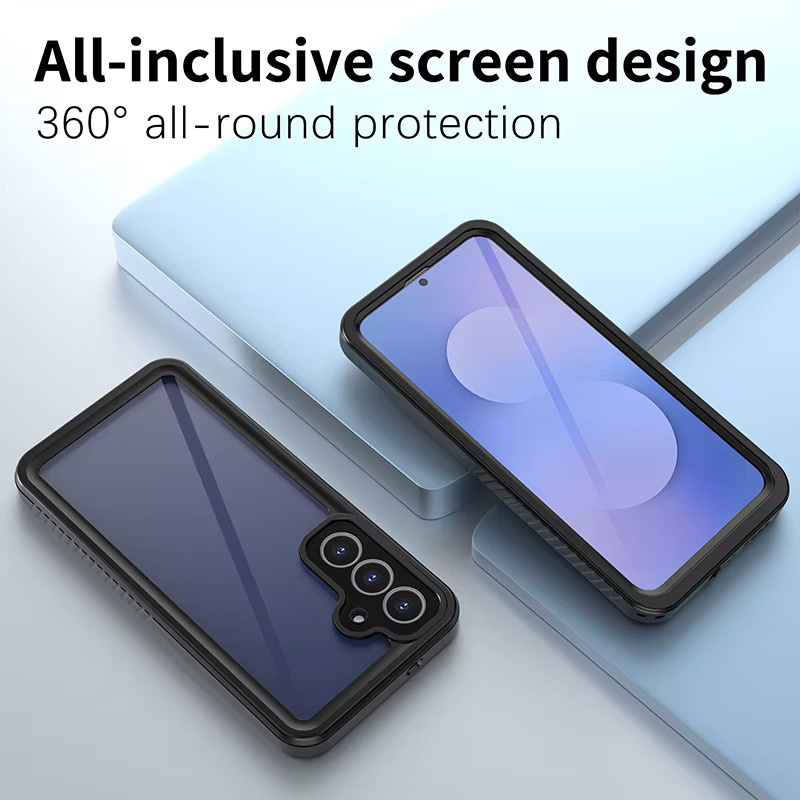 Shellbox Handyhülle aus PC und TPU mit Linsenschutz, IP68 wasserdicht und robust, Farbe: Schwarz, passend für Samsung Galaxy S23, S24, S25, S25 Edge Ultra und S26 Serie - Bild 6