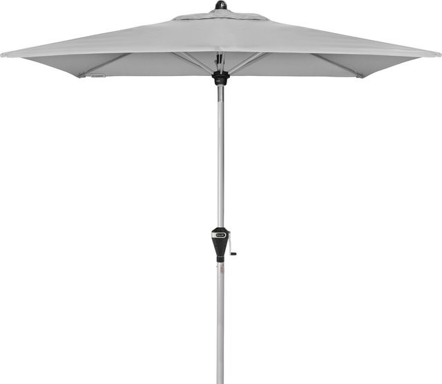 Doppler Mittelmastschirm Active Auto Tilt in Hellgrau mit UPF 50+ Polyester-Gewebe, B/T: 210 x 140 cm - Bild 1