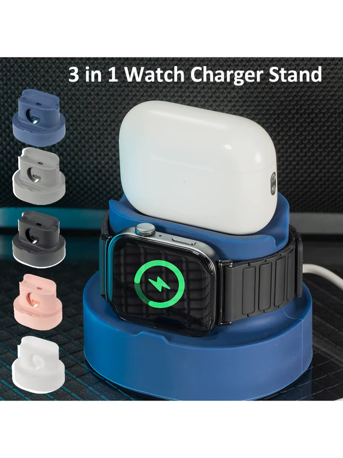CAOWTAN 3-in-1 Ladestation in Pink für Apple Watch, AirPods Pro und iPhone 15, 16, 17 Pro Max - Bild 5