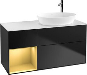 V&B Waschtischunterschrank Finion mit Wandbeleuchtung, Blau lackiert, Breite: 120 cm, Tiefe: 50,1 cm, Höhe: 50,1 cm - Bild 1