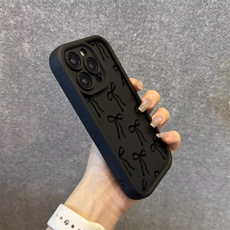 Schwarze Silikon-Handyhülle mit Schleifendruck für Xiaomi Redmi Note 14 13 12 11 Pro Plus 5G 12S 11S 15C 14C 13C Cover - Bild 3