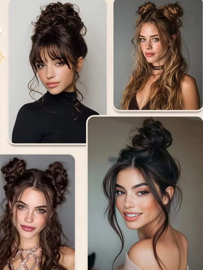 DinDong Synthetische Messy-Haarknoten-Extensions, Damen - Bild 5