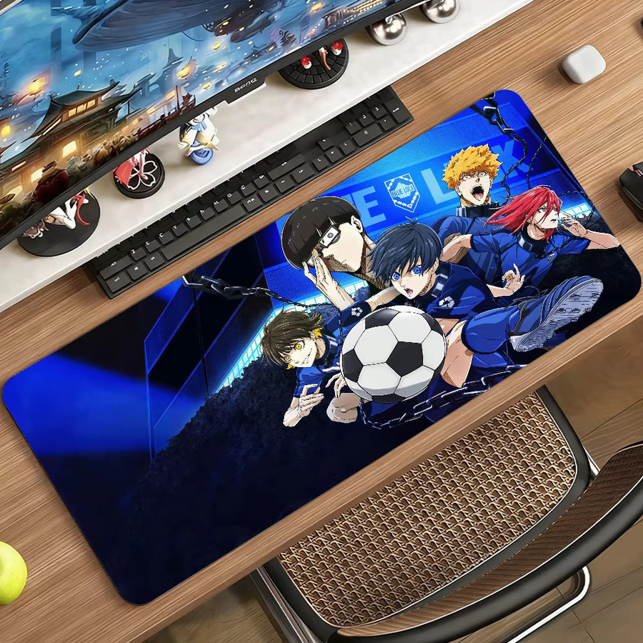 Anime B-Blue L-Lock Mauspad in Blau, rutschfeste Gamer-Schreibtischunterlage aus Gummi für Laptop und Büro - Bild 5