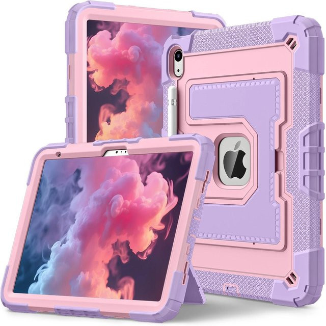 Stoßfeste Kinder-Schwerpanzerhülle für Apple iPad in Pink mit Schulterriemen - Bild 1