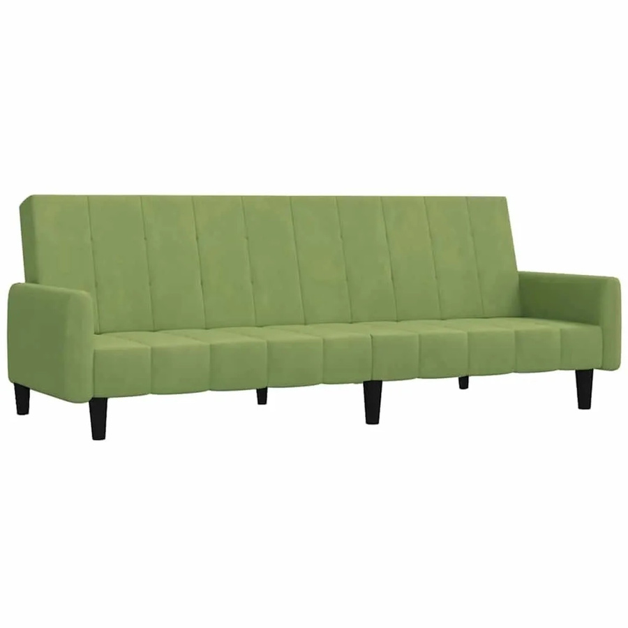 vidaXL Schlafsofa 2-Sitzer in Hellgrün mit Samtbezug für Wohnzimmer und Home-Office - Bild 2