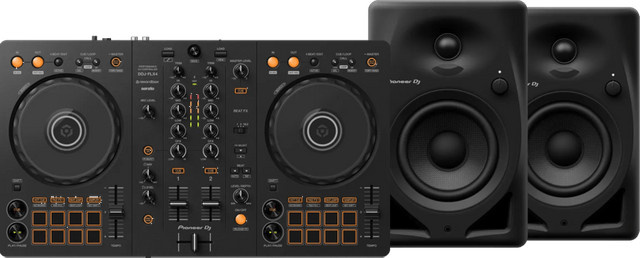Pioneer DJ DDJ-FLX4 DJ-Controller und Pioneer DJ DM-40D Lautsprecher Set in Schwarz - Bild 1