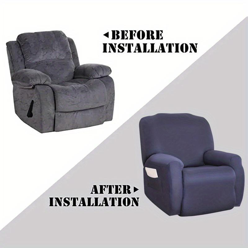 LANMOLIFE Sofabezug für Einsitzer Relaxsessel, abnehmbar und waschbar mit Seitentaschen, 100% Polyester - Bild 3