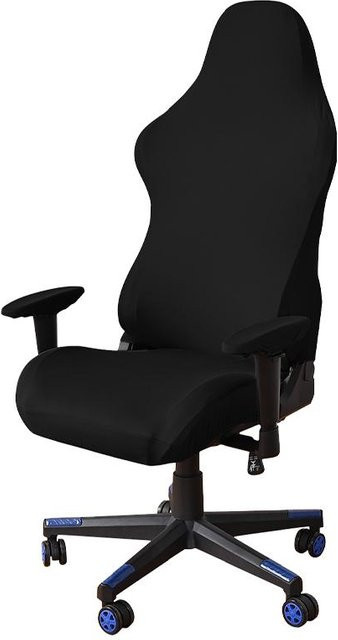 4er-Set elastische Gaming-Sessel-Sitzbezüge aus Polyester in Schwarz, schmutzabweisende Stretch-Bezüge für Büro- und Computerstühle - Bild 1