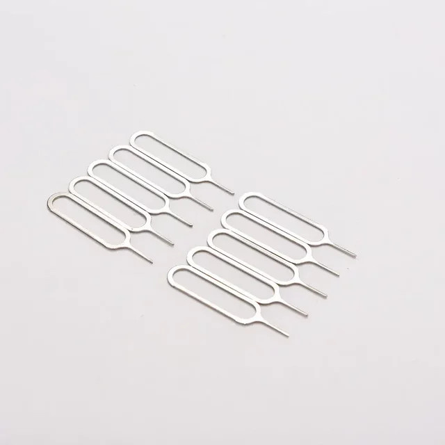VIKEFON SIM-Karten-Entfernungswerkzeug Set aus Edelstahl, 10-teiliger Eject-Pin-Satz in Silber, kompatibel mit iPhone, iPad, Samsung und Huawei Smartphones - Bild 1