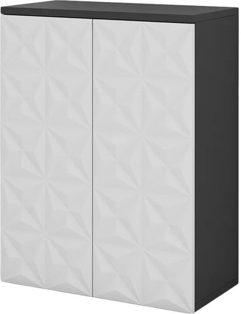Vicco Badschrank Edge modern Schwarz Weiß B: 60 cm, H: 80 cm, T: 30 cm mit 2 Türen und 3 Fächern - Bild 2