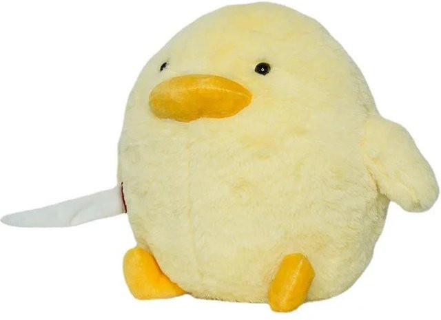 Yiran toy Niedliche Cartoon-Spielzeugente mit Messer, Plüsch Kuscheltierpuppe, Gelb, 28cm - Bild 1