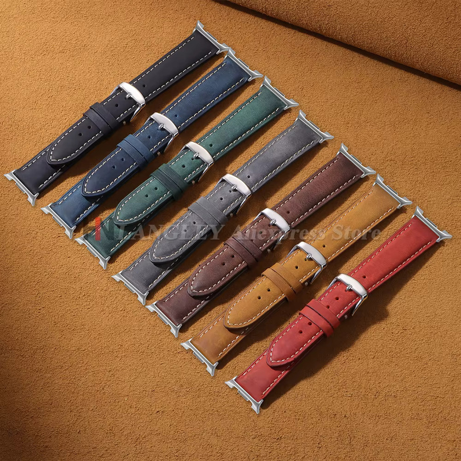 langley Uhrenarmband Kalbsleder, Retro, Unisex - Bild 3