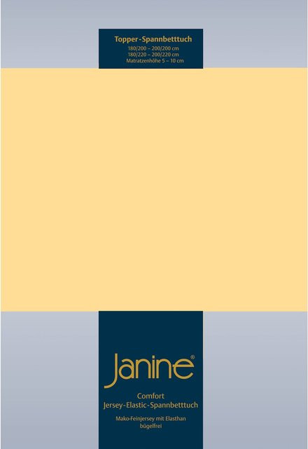 Janine Topper Spannbetttuch Elastic Jersey aus Baumwolle in Gelb - Bild 1