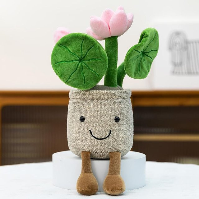 Lotus Topfpflanze, Plüschtier, Stoffpuppe, 30cm - Bild 1