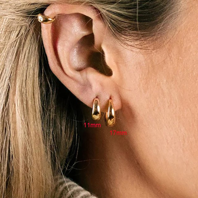 Yuedane Hoop Ohrringe Edelstahl, Gold, Damen - Bild 1