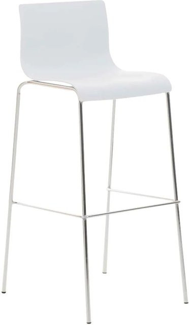 DELUKE Barhocker TOKIO moderner Barstuhl mit Lehne aus Kunststoff in Weiß - Bild 1