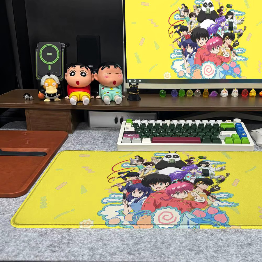 Anime R-Ranma Mauspad XXL Rutschfeste Gamer Schreibtischunterlage in Schwarz, B/T: 90 x 40 cm - Bild 2