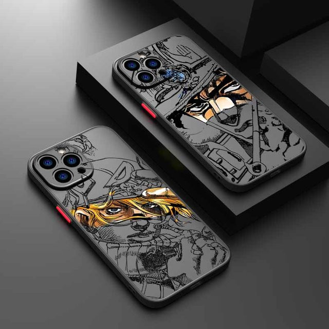 JoJo's Bizarre Adventure Handyhülle für iPhone 17 16 15 14 13 12 Pro Max Plus Mini, mattierte durchscheinende Silikon-Hülle, Multicolor - Bild 1