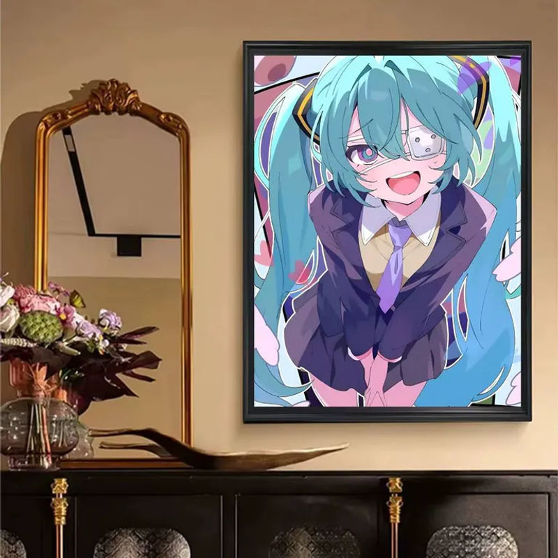 Kayou Charakter-Poster Super Idol H-Hatsune Miku, wasserfester Wandkunst-Aufkleber in Vintage-Optik, mehrfarbig, rechteckig - Bild 4