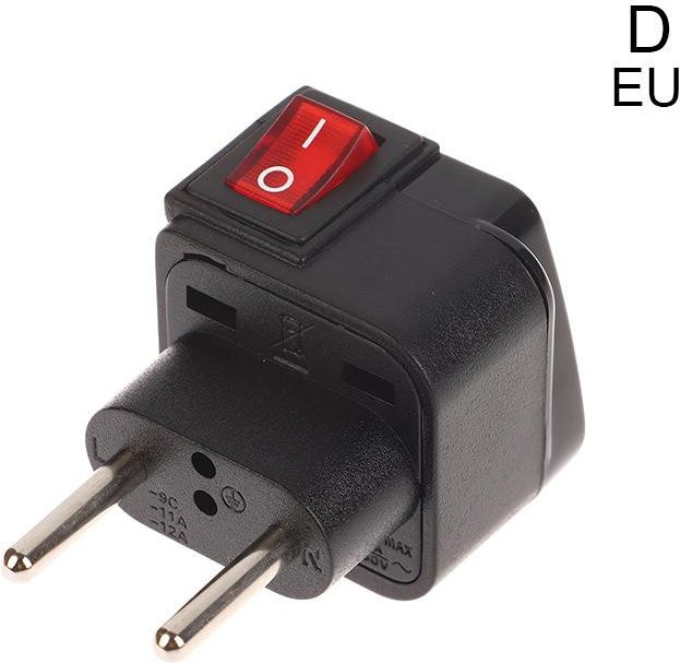 Universeller Reise-Steckadapter für US, EU, UK, AU mit Ein/Aus-Schalter, 10A/13A, 250V, Schwarz - Bild 1