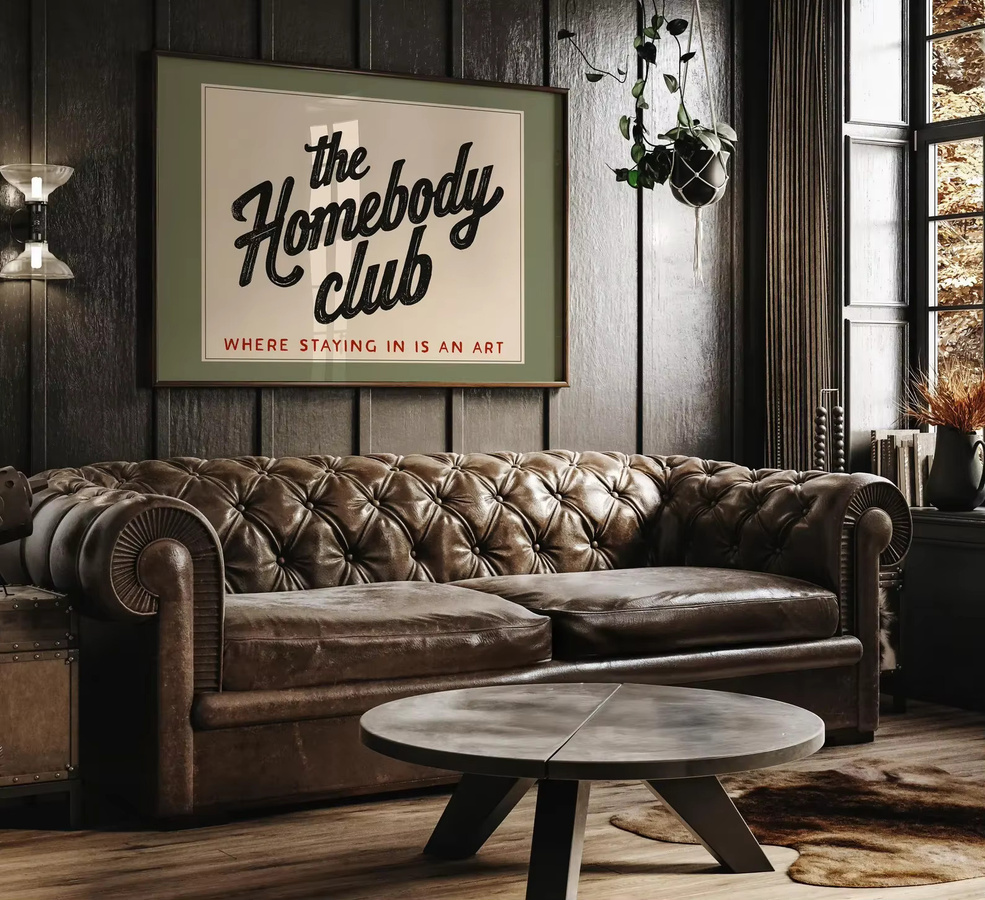 Homebody Club Poster mit Typografie als gemütliche Wandkunst für Erwachsene - Bild 3