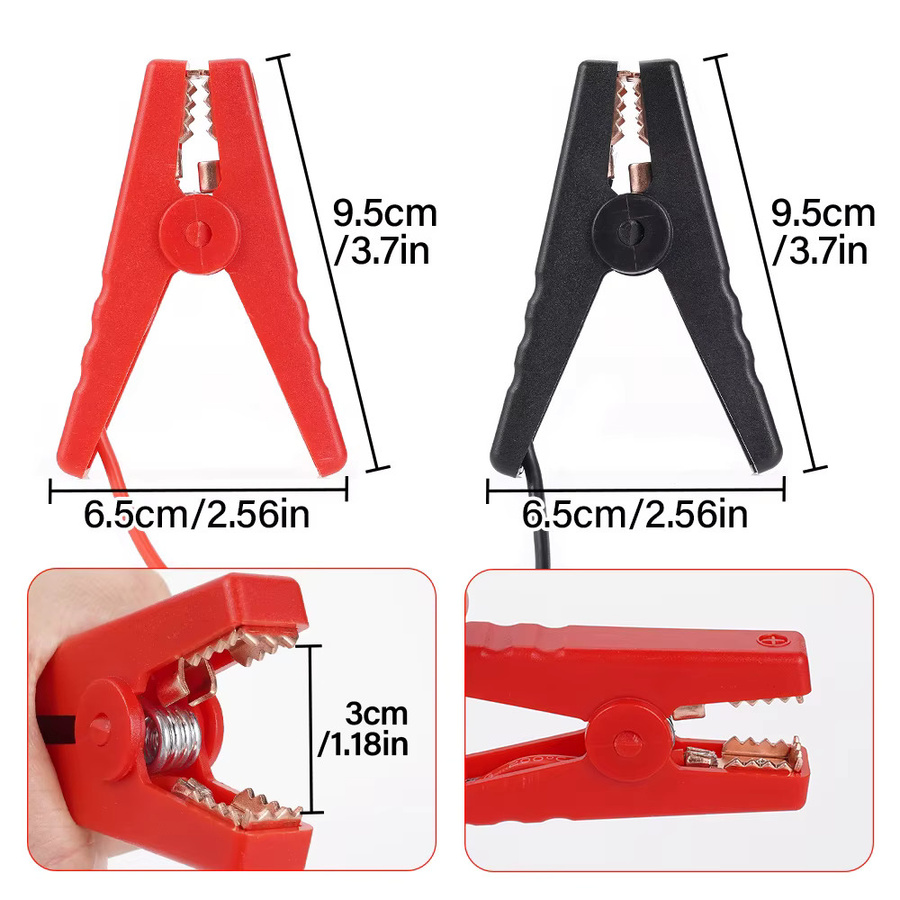 JAKYLOVE Universelles 12V 14AWG Krokodilklemmen-Set mit T-Stecker und XT60H-Buchse in Rot für Autobatterie-Ladegeräte und DIY-Zubehör - Bild 3
