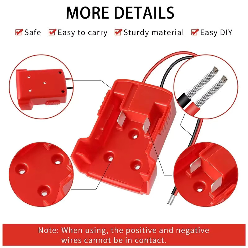 Akku-Adapter für 18 V und 20 V Li-Ionen-Akkus von Makita, Bosch, Milwaukee, Dewalt, Black&Decker und Ryobi als DIY Power Wheel Adapter Dock-Halter - Bild 3